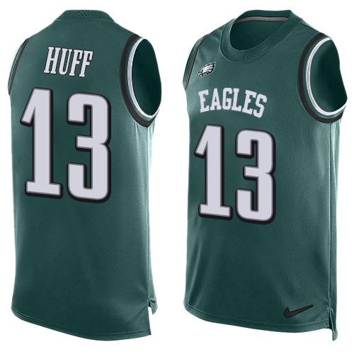 Men's Limited Josh Huff Nike Jersey Midnight Green - #13 Player Name & Number Tank Top NFL Philadelphia Eagles